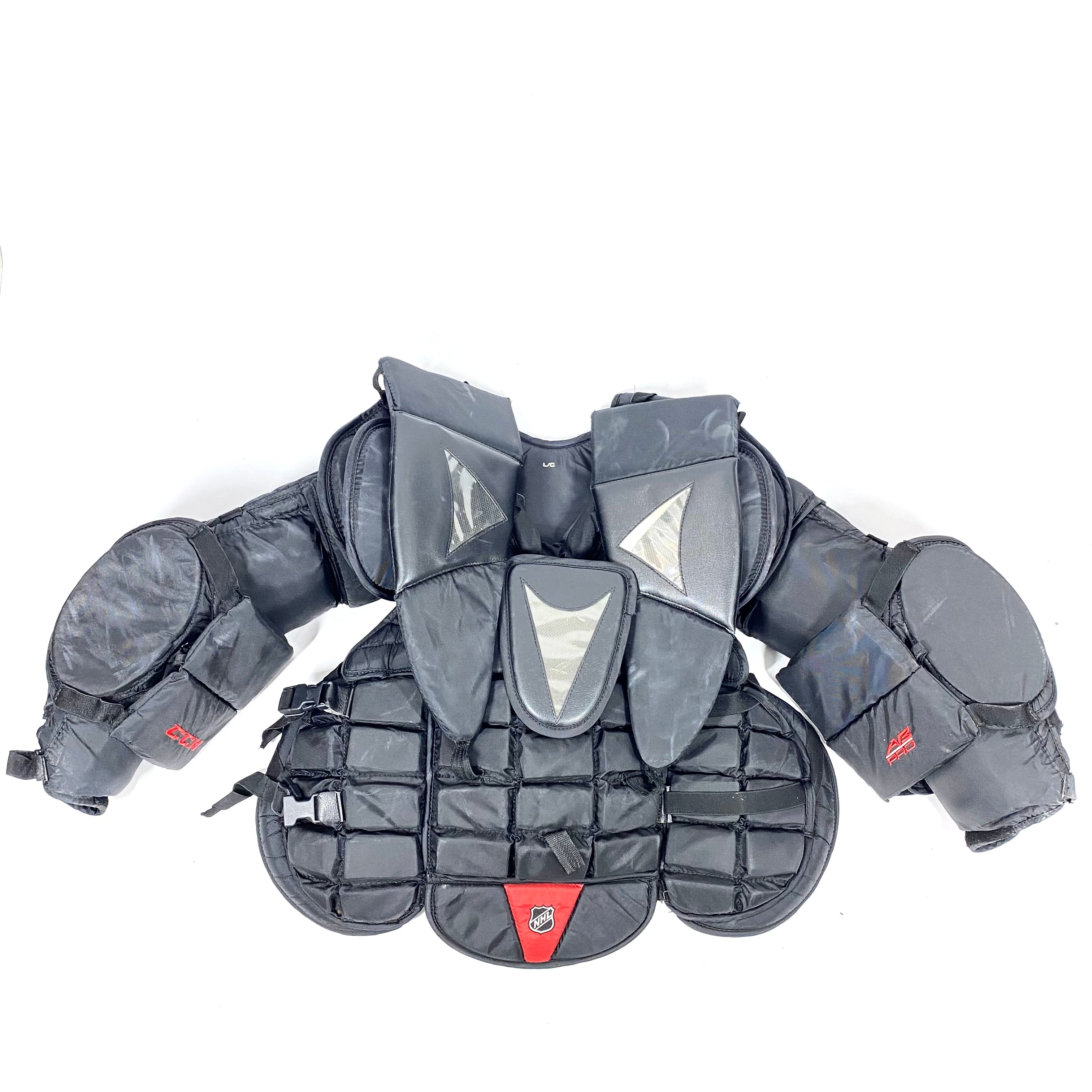 CCM AB Pro - Plastron de gardien de but Pro Stock d'occasion (noir)